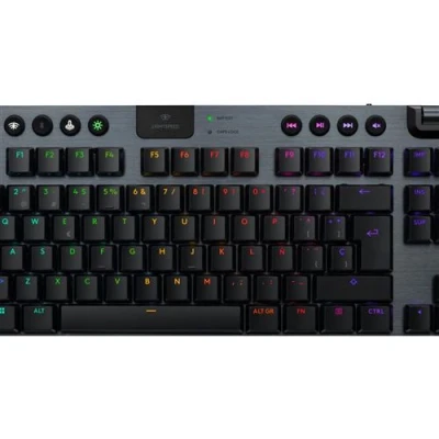 Image de Logitech G915 X Clavier LIGHTSPEED backlit sans fil Bluetooth 5.0, 2.4 GHz, USB QWERTY Espagnol commutateur : GL Tactile noir