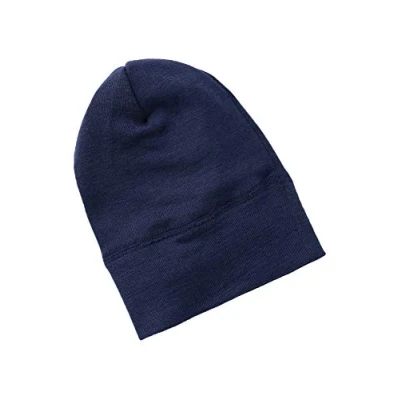 Afbeelding van Engel Natur Beanie van wol/zijde marine maat 110 116 (hoofdomvang 50 52)