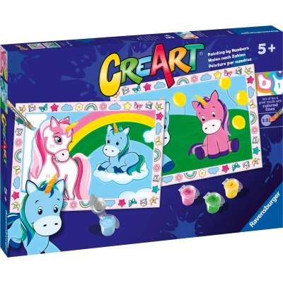 Afbeelding van Ravensburger CreArt Happy Unicorns Schilderen op nummer voor kinderen