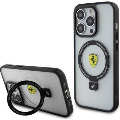Afbeelding van Ferrari Ring Stand Back Case (MagSafe Compatible) Geschikt voor Apple iPhone 15 Pro (6.1&quot;) Transparant