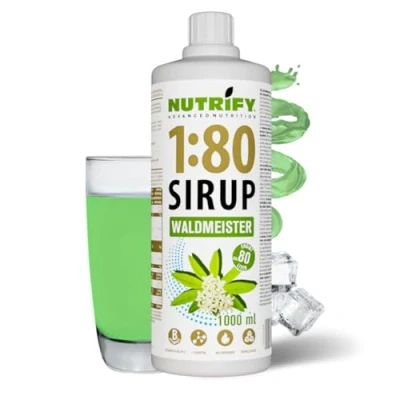 Afbeelding van NUTRIFY Vital Fitness Drink 1:80 siroop 1 liter Waldmeister geconcentreerde drank met vitaminen en L carnitine zonder suiker geeft 80 caloriearme sportdrank 1000 ml