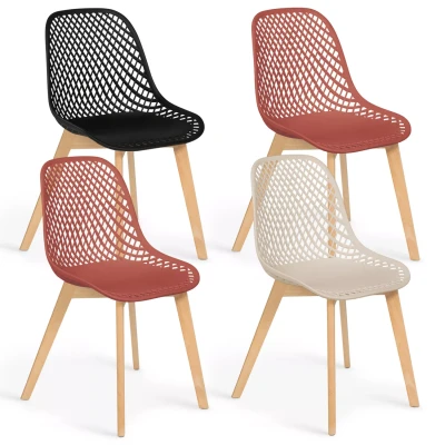 Image de Lot de 4 chaises MANDY mix color noir, terracotta x2, beige
