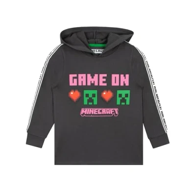 Afbeelding van Minecraft Sweatshirts met capuchon Creeper Meisjes, grijs.