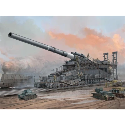Afbeelding van 1:72 HobbyBoss 82911 German 80cm K(E) Railway Gun Dora Plastic Modelbouwpakket