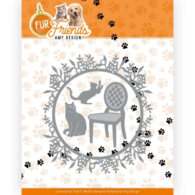 Afbeelding van Dies Amy Design Fur Friends Cat Circle