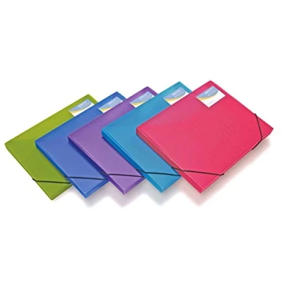 Image de Pqt de 5 Porte Documents A4 25mm Couleurs Vives Transparentes