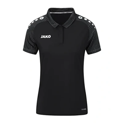 Afbeelding van JAKO Performance Poloshirt, Dames, Maat: 34, Schwarz anthra light
