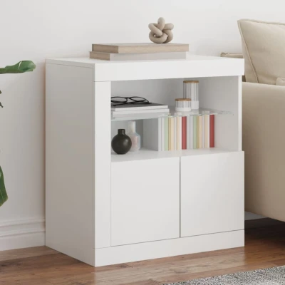 Afbeelding van Dressoir met LED verlichting 60,5x37x67 cm wit