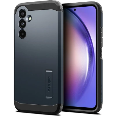Afbeelding van Spigen Tough Armor Hoesje voor de Samsung Galaxy A54 Back Cover met Kickstand Metal Slate