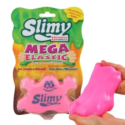 Afbeelding van Slimy Mega Elastic 150 g, originele boetseerklei voor kinderen, met super rekbaar slijm in doos, speelgoed vanaf 3 jaar, kleur: roze