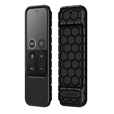 Afbeelding van Fintie afstandsbediening hoes voor Apple TV 4K 5e en 4e generatie Siri [bijenkorf serie] Lichtgewicht antislip schokbestendige siliconen beschermhoes dunne hoes, (*zwart)