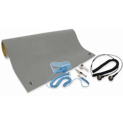 Afbeelding van Quadrios ESD bureaumatset Grijs (l x b) 1200 mm 600