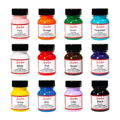Afbeelding van Angelus Leerverf Best Sellers Kit 12 kleuren 29,ml