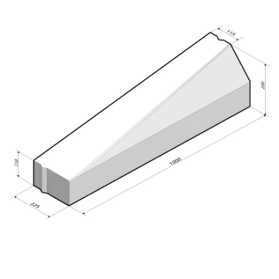 Afbeelding van RWS Inritverloopband 115/225x250 rechts grijs (DR)