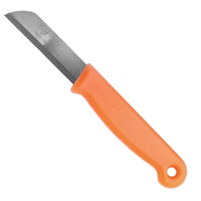 Afbeelding van Solingen Schilmesje RVS Glad 16 cm met &quot;Blade Cover&quot; Neon Oranje