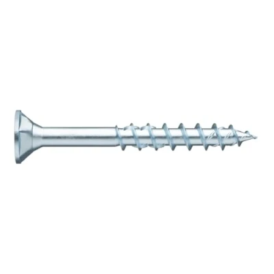 Afbeelding van Würth ASSY 4 CSMP Houtschroeven, 5 x 80 mm, spaanplaatschroeven voor hout, verzinkt staal, blauw gepassiveerd, gedeeltelijke schroefdraad, verzonken kop, RW 20, 100 stuks