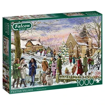 Afbeelding van Falcon puzzel Festive Village Legpuzzel 1000 stukjes