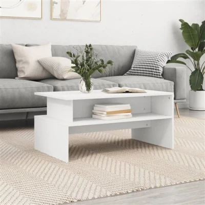 Afbeelding van Salontafel 90x55x42,5 cm bewerkt hout wit