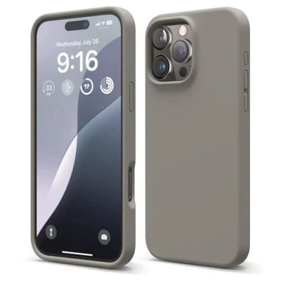 Afbeelding van elago Compatibel met iPhone 16 Pro Max hoesje, hoogwaardige vloeibare siliconen hoes, volledige beschermhoes, schokbestendig, slanke telefoonhoes