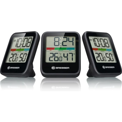 Afbeelding van BRESSER Weerstation Climate Monitor thermo / hygrometer DCF Set van 3 Wit