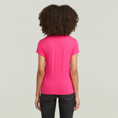 Afbeelding van G STAR Overdyed Eyben SLIM Tshirt basic, Dames, Maat: Large, Pink peacock