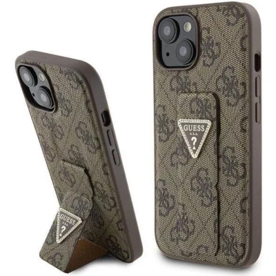 Afbeelding van Guess 4G Triangle Logo Grip Case Geschikt voor Apple iPhone 15 (6.1&quot;) Bruin