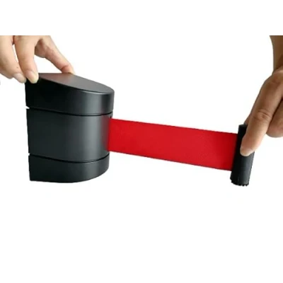 Afbeelding van PINNERS Uitbreidbare wandband (5 meter), ongepasseerde band, begrenzingsband, wandbandhouder, intrekbare wandband, uittrekbare barrière voor muur, 5 meter veiligheidsband