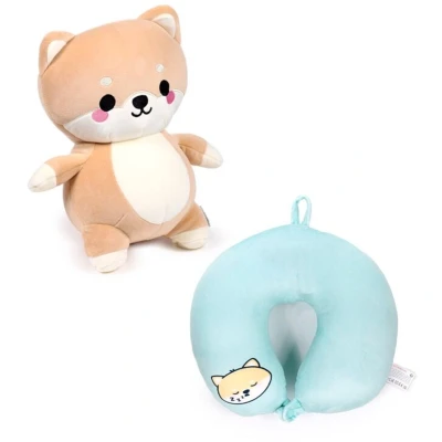 Afbeelding van 2 IN 1 PLUCHE REISKUSSEN &amp; SPEELGOED SHIBA