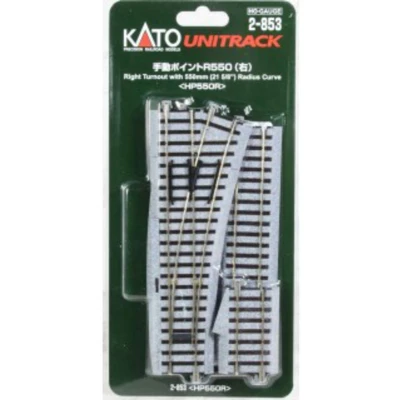 Afbeelding van H0 Kato Unitrack 2 853 Wissel, Rechts 215 mm 1 stuk(s)