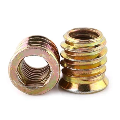 Afbeelding van 20 stuks schroeven van verzinkt koolstofstaal in T moer insteekmoeren holle zeskantige schroefdraad voor houten meubels (M8 x 15 mm)