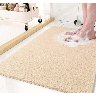 Afbeelding van Douchemat, 80 x 120 cm, grote luffa badmat van pvc, schimmelwerend, voor badkamer, badkuip, antislip vloermat binnen, sneldrogend