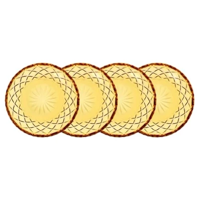 Afbeelding van Lyngby Glas Sorrento Dessertbordje Dia 16 cm 4 st. Amber