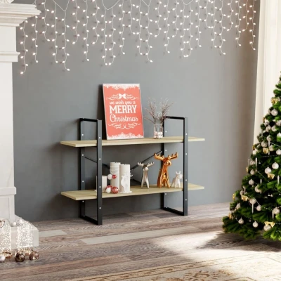 Afbeelding van Boekenkast met 2 schappen 100x30x70 cm spaanplaat sonoma eiken