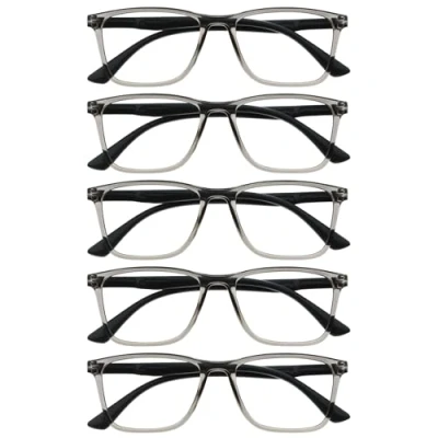 Image de OPULIZE Nyx Lunettes Anti lumière Bleue, Gris Lot de 5, Taille unique Mixte,