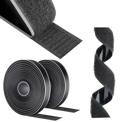 Afbeelding van AiQInu Feutre adhésif solide, 10 m x 16 mm, feutre, puissant double face, système de fixation crochet et boucle, ruban déchirant pour tissu bricolage