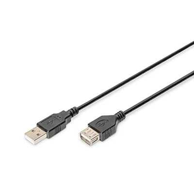 Afbeelding van Digitus USB kabel A stekker, bus 1.80 m Zwart AK 300200 018 S