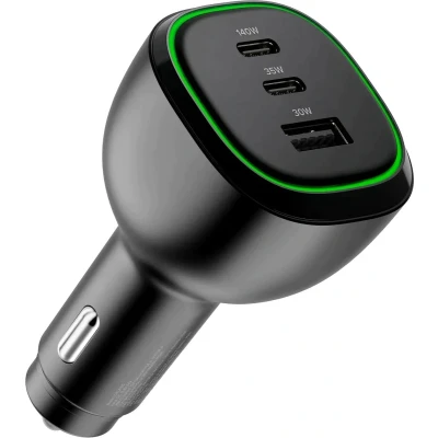 Afbeelding van Alogic Rapid Power 165W Car Charger 2 X USB C &amp; 1 A Port with 240W Charging Cable, 1m