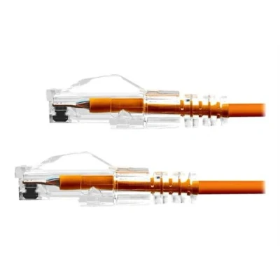 Image de ProXtend Ultra Slim Cordon de raccordement RJ 45 (M) pour 5 m 3.6 mm UTP CAT 6 sans halogène, moulé, crochet, bloqué orange
