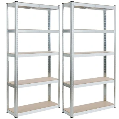 Afbeelding van AREBOS Stellingkast Opbergrek 5 Planken 875 kg Draagkracht 180x90x30 cm Metaal/MDF 2 stuks