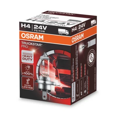Afbeelding van Osram H4 Halogeenlamp 24V 75/70W P43t Truckstar Pro