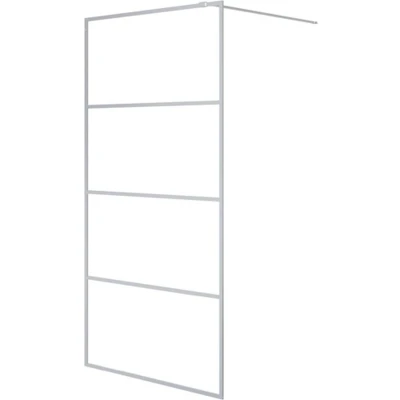 Afbeelding van Inloopdouchewand 100x195 cm transparant ESG glas zilverkleurig