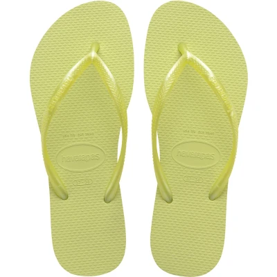 Afbeelding van Havaianas dames Slim slipper met logo in de kleur Lichtgroen, maat: 39/40