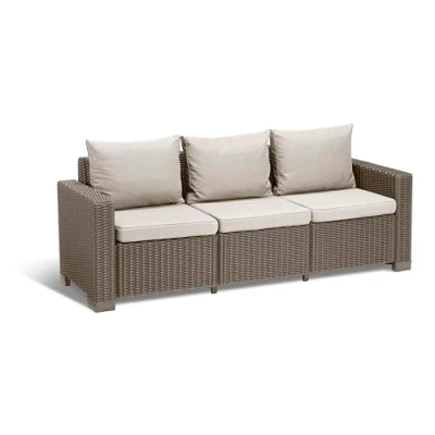 Afbeelding van Keter, Tuinsalon, CALIFORNIA SOFA 3 ZATER met rugleuningkussens