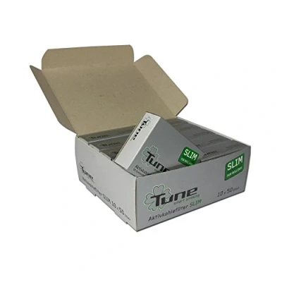 Afbeelding van actiTube 17125 Slim Actieve Koolstoffilter, Houtskoolfilters voor Sigaretten, 2 x 0.7 cm, 10 50 Stuks