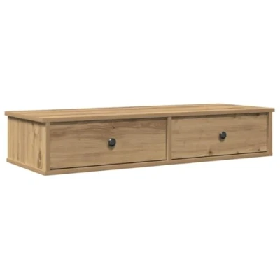 Afbeelding van vidaXL Wandschap met lades 100x37,5x19cm bewerkt hout artisanaal eiken