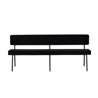 Afbeelding van Bronx71® Velvet eetkamerbank Espen zwart 190 cm