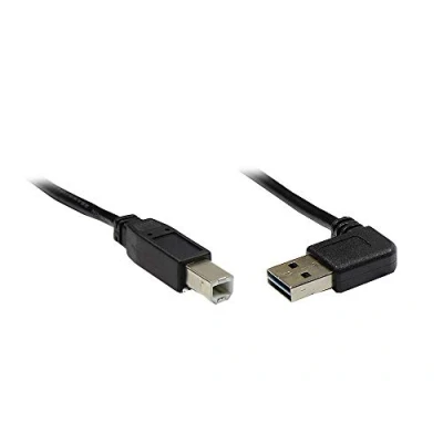 Afbeelding van Easy USB haaks naar B kabel USB2.0 tot 0,5A / zwart 3 meter