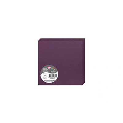 Afbeelding van 50x dubbele blanco kaarten, paars, van Pollen Clairefontaine, 13,5cm x 13,5cm.