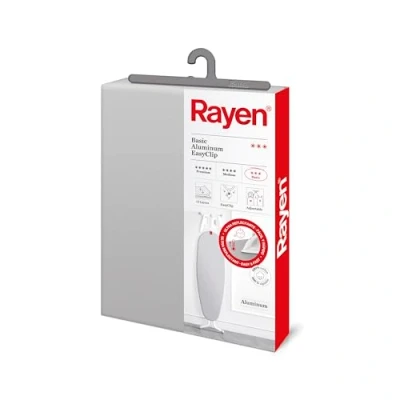 Afbeelding van Rayen Universele strijkplankhoes strijkplank met EasyClip pasvorm 2 lagen: Schuim en stof 100% Katoen Aluminium kwaliteit Basic serie Grijs Afmetingen: 130x47 cm