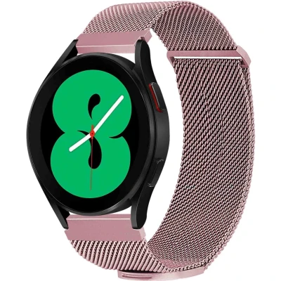Afbeelding van iMoshion bandje Geschikt voor Samsung Galaxy Watch 3 / 4 (Classic) 5 (Pro) 6 Milanees magnetisch met installatiehulp Maat M Roze